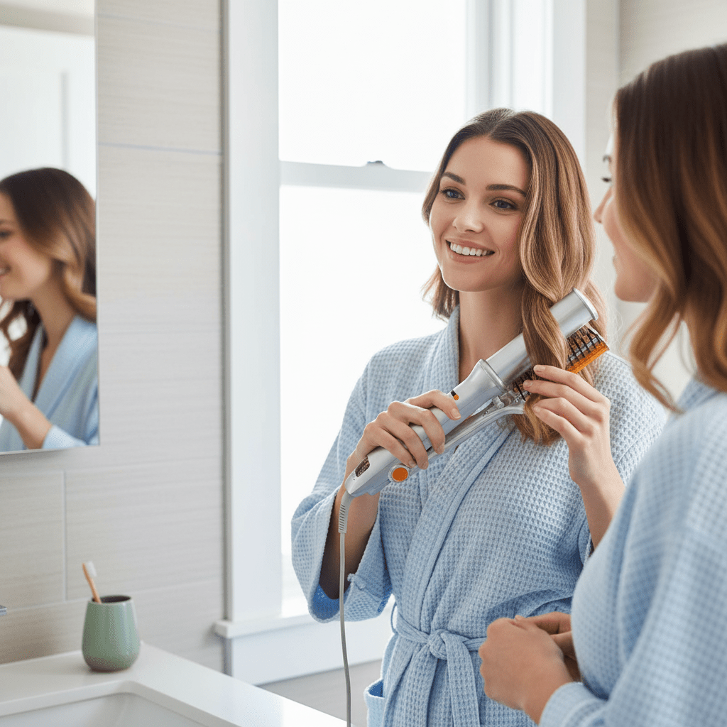 2-in-1 Rotating Hair Brush – Auto-Spin Styling Smoothing & Straightening - Our Family House