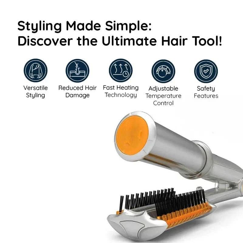 2-in-1 Rotating Hair Brush – Auto-Spin Styling Smoothing & Straightening - Our Family House