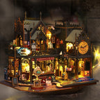 3D Puzzle Book House with LED Lights, Wooden Puzzle Model Kit, Gift for Book Lovers, Decorative Bookend - Our Family House