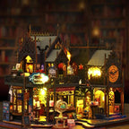 3D Puzzle Book House with LED Lights, Wooden Puzzle Model Kit, Gift for Book Lovers, Decorative Bookend - Our Family House