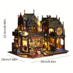 3D Puzzle Book House with LED Lights, Wooden Puzzle Model Kit, Gift for Book Lovers, Decorative Bookend - Our Family House