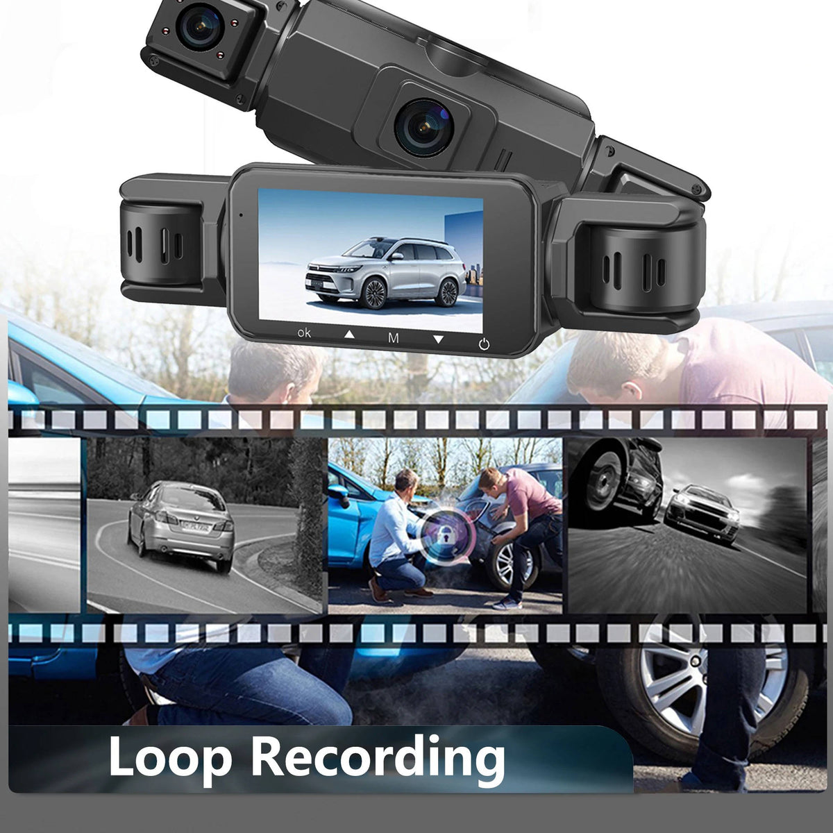 4-Channel Car Dash Cam Front, Rear and Sides with Night Vision and Wireless App Connection - Our Family House