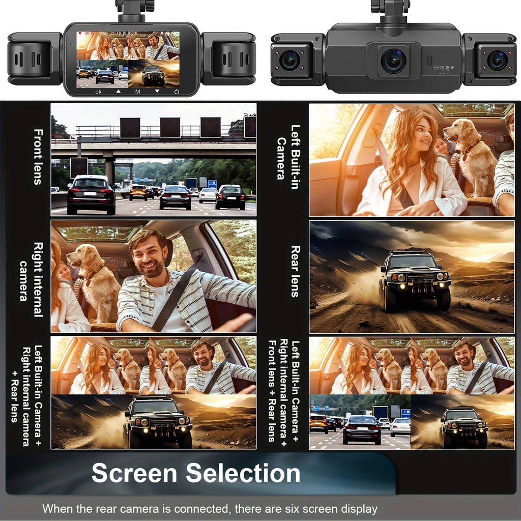 4-Channel Car Dash Cam Front, Rear and Sides with Night Vision and Wireless App Connection - Our Family House