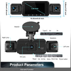 4-Channel Car Dash Cam Front, Rear and Sides with Night Vision and Wireless App Connection - Our Family House