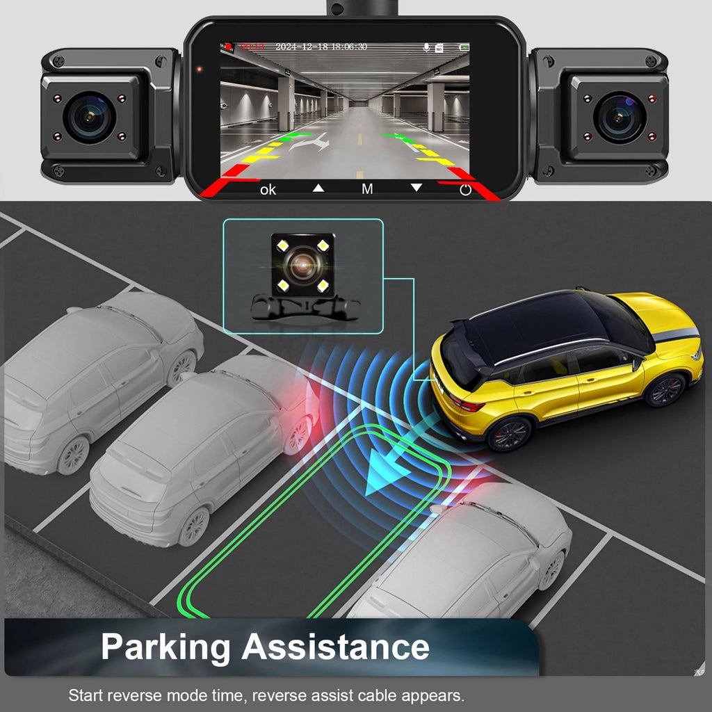 4-Channel Car Dash Cam Front, Rear and Sides with Night Vision and Wireless App Connection - Our Family House