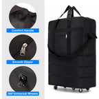 42 Inch Wheeled Duffle Bag with Five Rotating Wheels and Expandable Storage - Our Family House