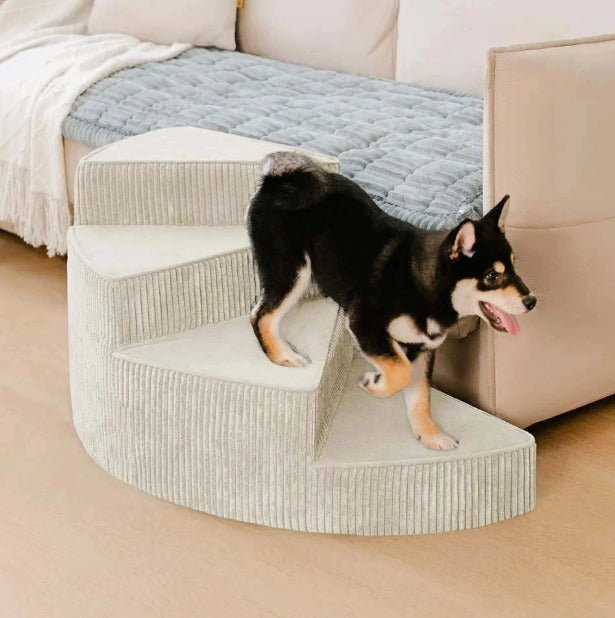 Foam Dog Stairs for Bed – Non-Slip 2 and 3 Step Pet Steps with Washable Cover - Our Family House