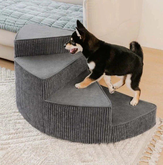 Foam Dog Stairs for Bed – Non-Slip 2 and 3 Step Pet Steps with Washable Cover - Our Family House