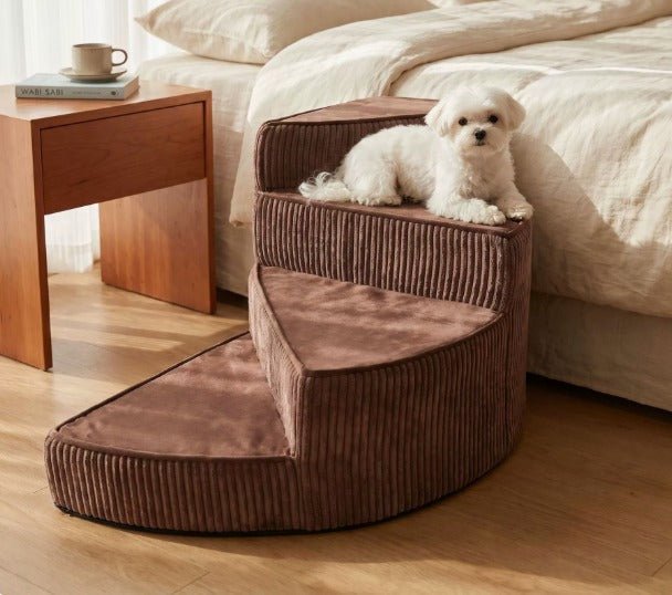 Foam Dog Stairs for Bed – Non-Slip 2 and 3 Step Pet Steps with Washable Cover - Our Family House