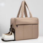 Quilted Duffle Bag with Dual Top Handles and Wide Zip Opening, 16 Inch - Our Family House