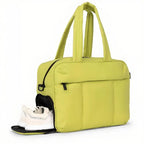 Quilted Duffle Bag with Dual Top Handles and Wide Zip Opening, 16 Inch - Our Family House
