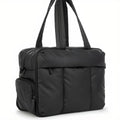 Quilted Duffle Bag with Dual Top Handles and Wide Zip Opening, 16 Inch - Our Family House