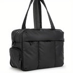 Quilted Duffle Bag with Dual Top Handles and Wide Zip Opening, 16 Inch - Our Family House